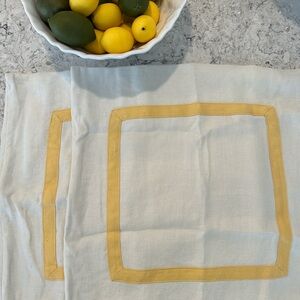 Pottery Barn Cream and Yellow Accent Pillows Set of 2